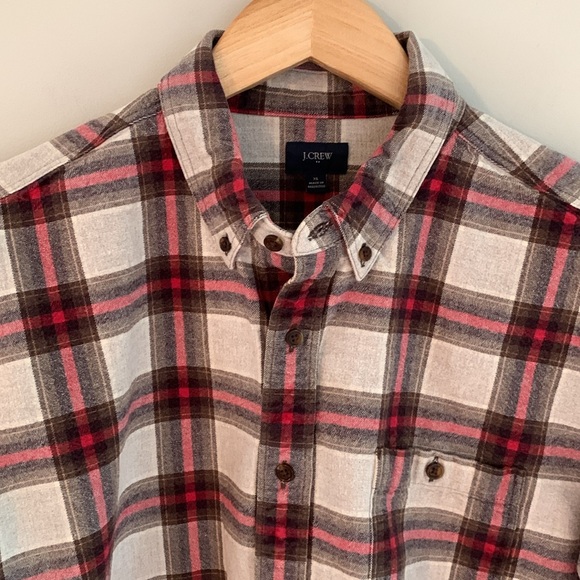 J. Crew Factory Plaid Cotton Button Up Shirt Elbow Patches XL Gorpcore Casual - Picture 4 of 11